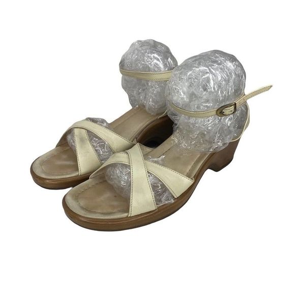 Dansko Arabella Sandals Women's 39 EUR Champagne Satin Heel Clog Shoes 8.5-9 US - Picture 2 of 9